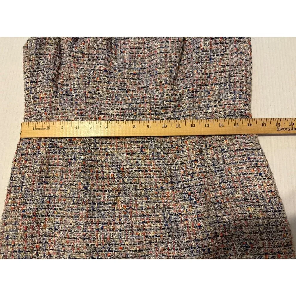 Tory Burch Emma Knotted Tweed Sleeveless Midi Lined Dress Size 12 - Picture 13 of 16